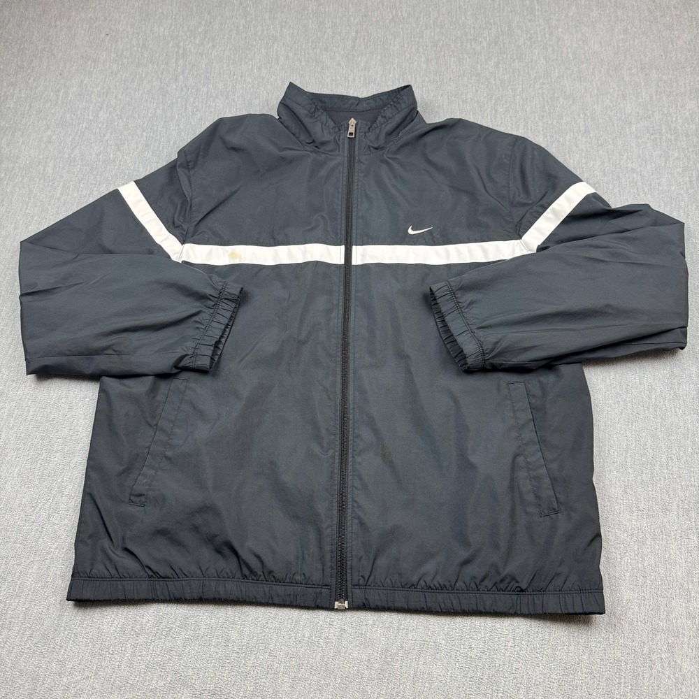 Nike Jacket Mens Extra Large XL Black Full Zip Windbreaker Mock Neck Outdoors